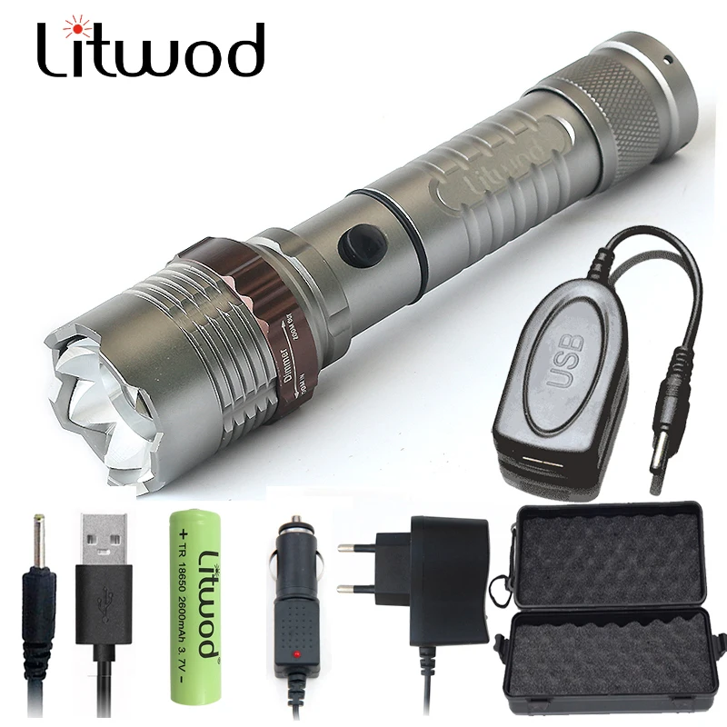 Litwod 2622Z30 Power bank LED Tactical Flashlight Torch Zoom XML T6 self defense supplies Search Led portable rechargeable Light
Litwod 2622Z30 Power bank LED Tactical Flashlight Torch Zoom XML T6 self defense supplies Search Led portable rechargeable Light