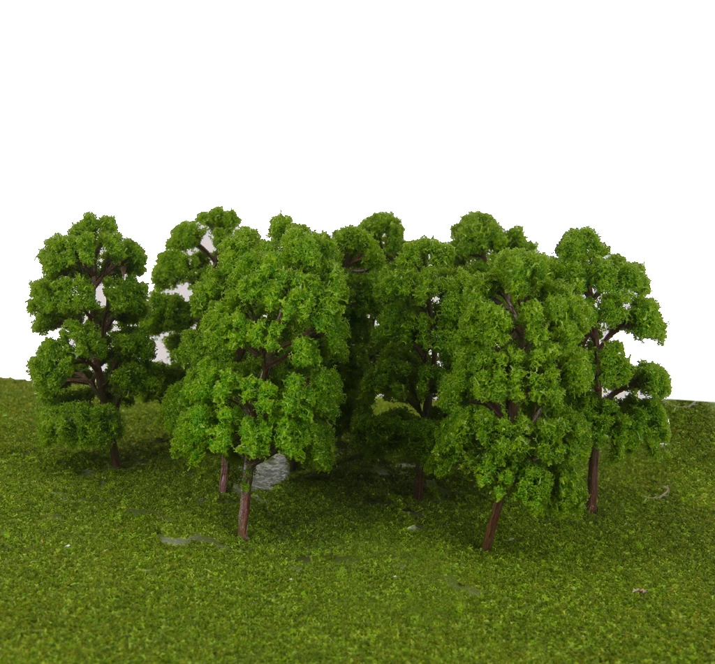 10Pcs Plastic Model Tree Railroad Building Street Park Scene Scale HO 1:75 10Pcs Plastic Model Tree Railroad Building Street Park Scene Scale HO 1:75