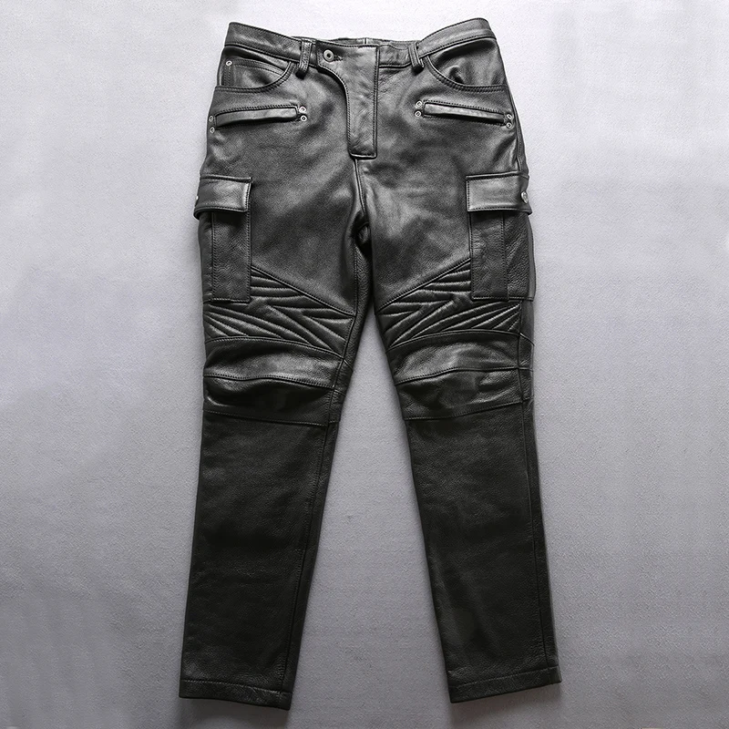 ARLEY ANGEL Genuine Leather Pants Men's Profession Motorcycle Biker Trousers Slim Fit Cowskin Real Leather Pants Black Pants Men
ARLEY ANGEL Genuine Leather Pants Men's Profession Motorcycle Biker Trousers Slim Fit Cowskin Real Leather Pants Black Pants Men