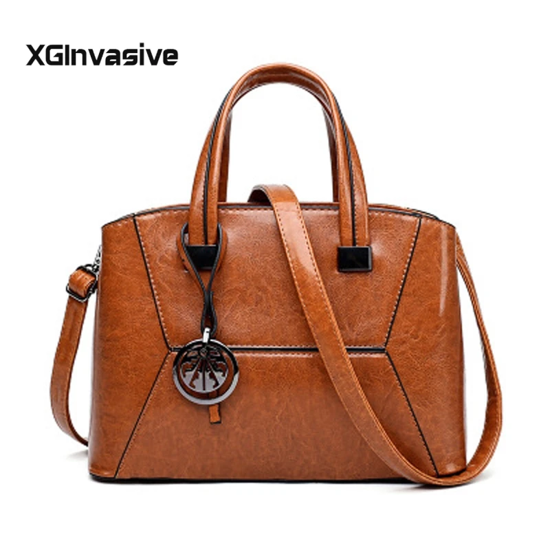 Luxury Brand Fashion Oil Wax Leather Bags Women Splice Handbag Shoulder Bags Elegant Women Crossbody Messenger Bags Bolsa
Luxury Brand Fashion Oil Wax Leather Bags Women Splice Handbag Shoulder Bags Elegant Women Crossbody Messenger Bags Bolsa