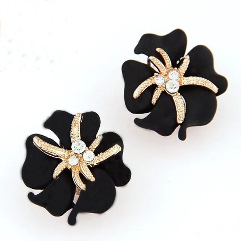 Beautiful Flower Rhinestone Stud Earrings for Women Jewelry White Red Blue Black Stud Earrings --7403
Beautiful Flower Rhinestone Stud Earrings for Women Jewelry White Red Blue Black Stud Earrings --7403