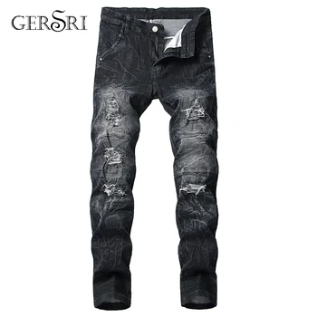 Gersri Denim Trousers Straight Washed with Pleated Ripped holes Destroyed biker jeans 2020 brand jeans men pants hot
Gersri Denim Trousers Straight Washed with Pleated Ripped holes Destroyed biker jeans 2020 brand jeans men pants hot