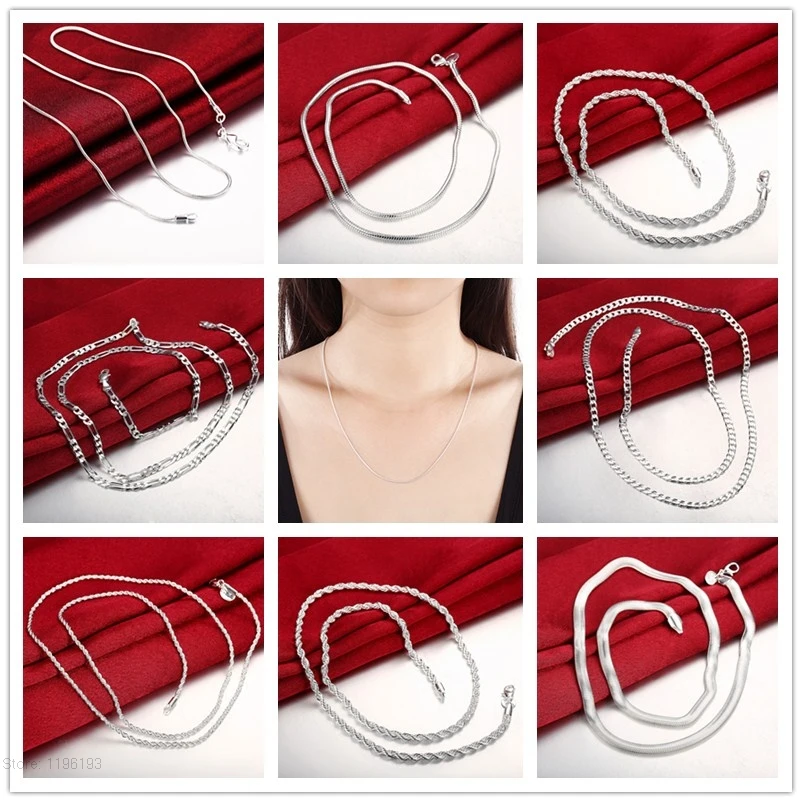 Big Promotion! 100% Authentic 925 Sterling Silver Chain Necklace with Lobster Clasps fit Men Women Pendant 10 Designs 16-24 Inch
Big Promotion! 100% Authentic 925 Sterling Silver Chain Necklace with Lobster Clasps fit Men Women Pendant 10 Designs 16-24 Inch