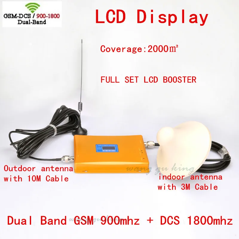 Dual Band 900MHZ + 1800mhz Signal Booster +indoor outdoor antenna + Antenna +cable GSM Signal Repeater DCS amplifier 
Dual Band 900MHZ + 1800mhz Signal Booster +indoor outdoor antenna + Antenna +cable GSM Signal Repeater DCS amplifier