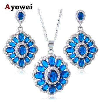 Graceful Zircon Fashion Jewelry Sets for Women Silver Stamped Birthday Gifts Royal Blue Zircon Earrings Necklace JS657A
Graceful Zircon Fashion Jewelry Sets for Women Silver Stamped Birthday Gifts Royal Blue Zircon Earrings Necklace JS657A