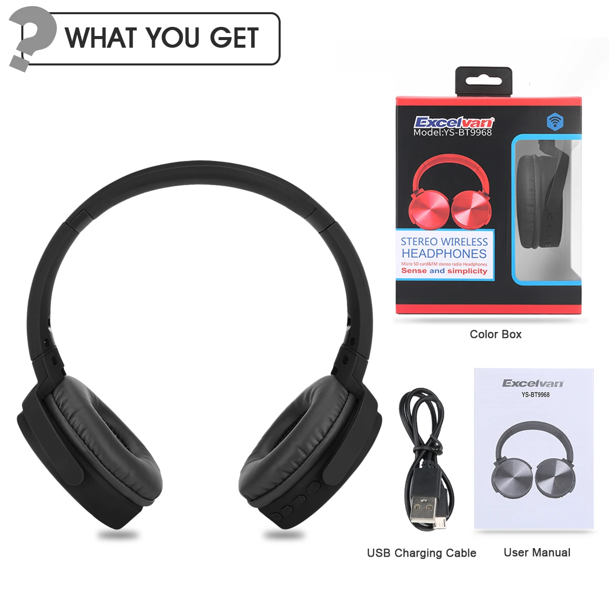 Excelvan Bluetooth Headphone Wireless FM Mode,TF card Supported, Calling Function Foldable Design 40mm Extra Heavy Bass Earphone
Excelvan Bluetooth Headphone Wireless FM Mode,TF card Supported, Calling Function Foldable Design 40mm Extra Heavy Bass Earphone
