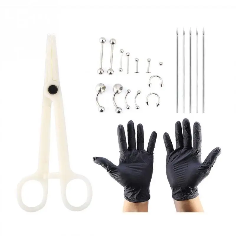 Tongue Nose Belly Button Body Jewelry Piercing Rings Clamp Gloves Needles Tool Kit Ear Plug Prong Earrings Internally Threaded
Tongue Nose Belly Button Body Jewelry Piercing Rings Clamp Gloves Needles Tool Kit Ear Plug Prong Earrings Internally Threaded