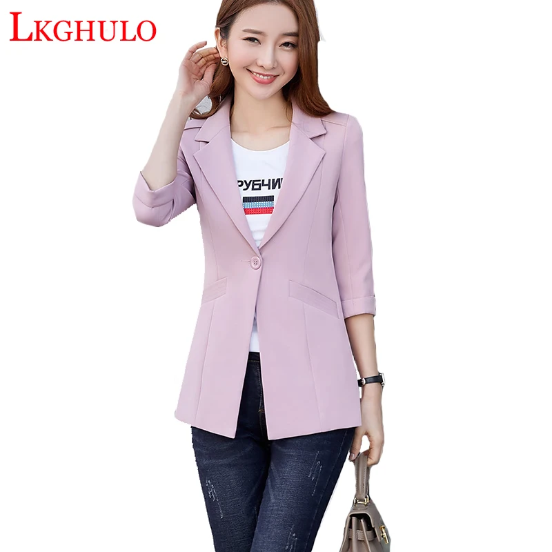 LKGHULO 2018 новые тонкие женские блейзеры и куртки маленький женский костюм