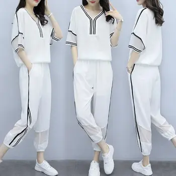 New 2019 Plus Size Fashion 2 Pcs Set V Neck Casual Korean Summer Set Women Fashion Pocket Vintage Brief Sportsuit
New 2019 Plus Size Fashion 2 Pcs Set V Neck Casual Korean Summer Set Women Fashion Pocket Vintage Brief Sportsuit