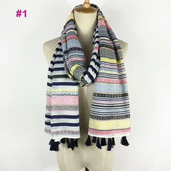 Very beautiful hot selling stripe soft material stripe tassel scarf women 8 colors
Very beautiful hot selling stripe soft material stripe tassel scarf women 8 colors