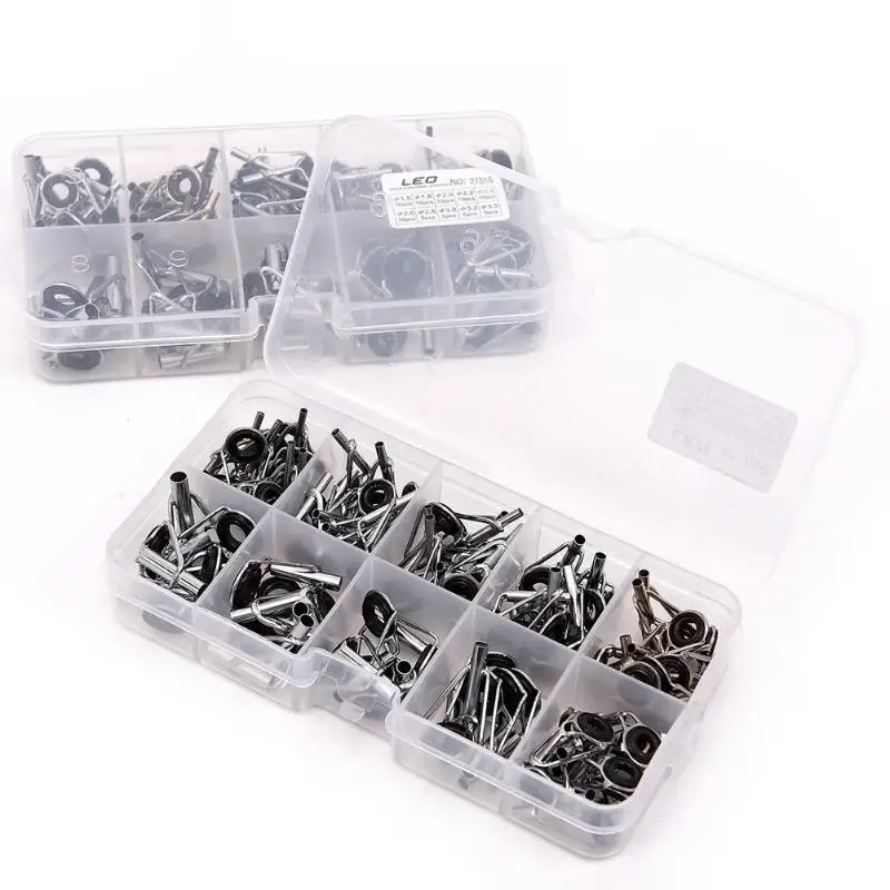 80Pcs Rings Fishing Rod Guide Tip Set Repair Kit DIY Eye Rings for Fishing Rods Stainless Steel Frames With Box Fishing Tackle 
80Pcs Rings Fishing Rod Guide Tip Set Repair Kit DIY Eye Rings for Fishing Rods Stainless Steel Frames With Box Fishing Tackle