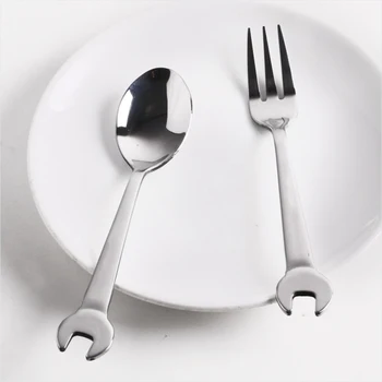 Portable Wrenchware Tableware Stainless Steel OpenEnd Wrench Mechanical Tool Shape Coffee Spoon Fork Flatware Teaspoons
Portable Wrenchware Tableware Stainless Steel OpenEnd Wrench Mechanical Tool Shape Coffee Spoon Fork Flatware Teaspoons