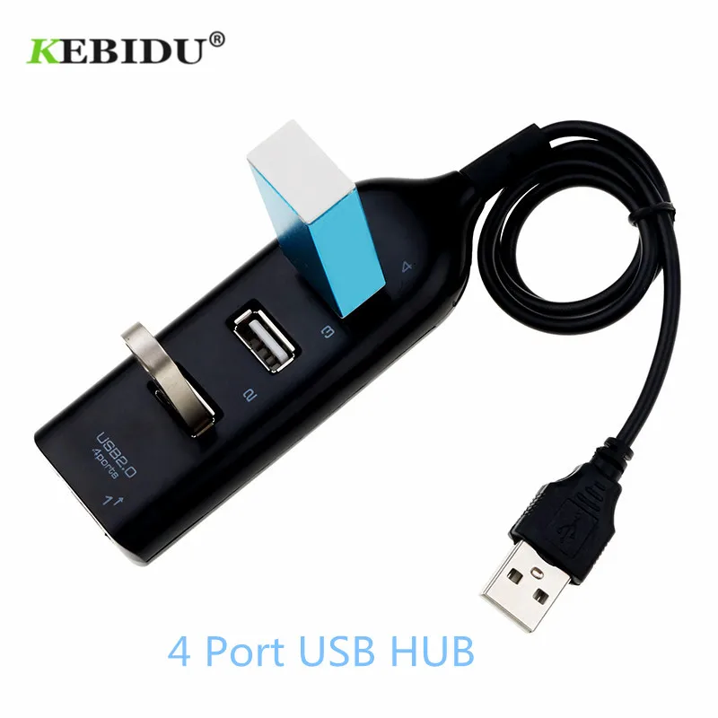 Разветвитель Kebidu Mini USB 2 0 4 порта usb-хаб для ПК компьютера | Компьютеры и офис