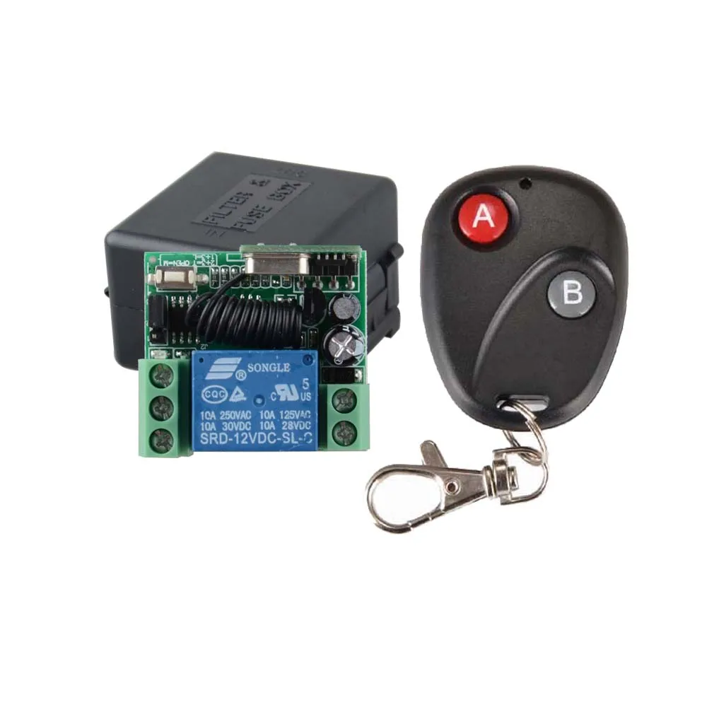 DC 12V 1CH 10A RF Wireless Remote Control Switch Receiver +Black 2-Button Transmitter Not With Battery
DC 12V 1CH 10A RF Wireless Remote Control Switch Receiver +Black 2-Button Transmitter Not With Battery