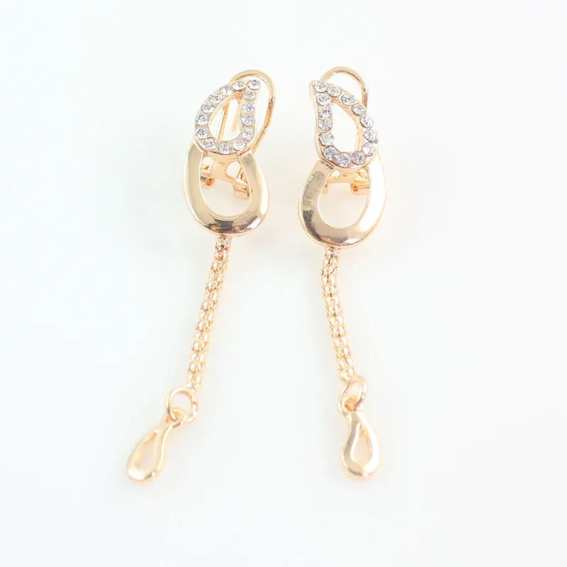 Золотой цвет Свадебный комплект ювелирных изделий ожерелье с кисточкой серьги
