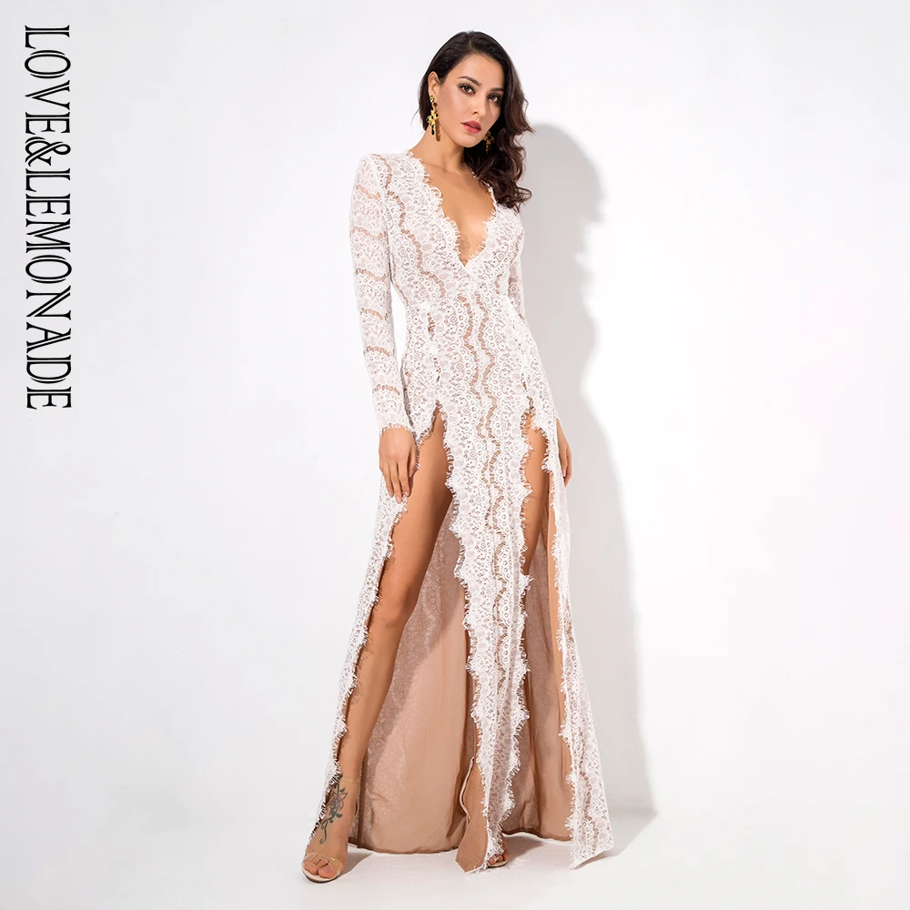 Love&Lemonade White Deep V Collar Cut Out Lace Long Sleeve Maxi Dress LM1085 Autumn/Winter
Love&Lemonade White Deep V Collar Cut Out Lace Long Sleeve Maxi Dress LM1085 Autumn/Winter