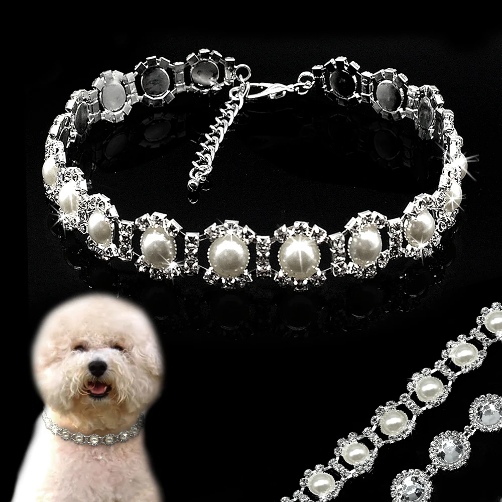 Bling Rhinestone Dog Collar Pet Dog Pearl Necklace Diamante Pearl Pet Collars Accessories For Small Dogs Chihuahua
Bling Rhinestone Dog Collar Pet Dog Pearl Necklace Diamante Pearl Pet Collars Accessories For Small Dogs Chihuahua