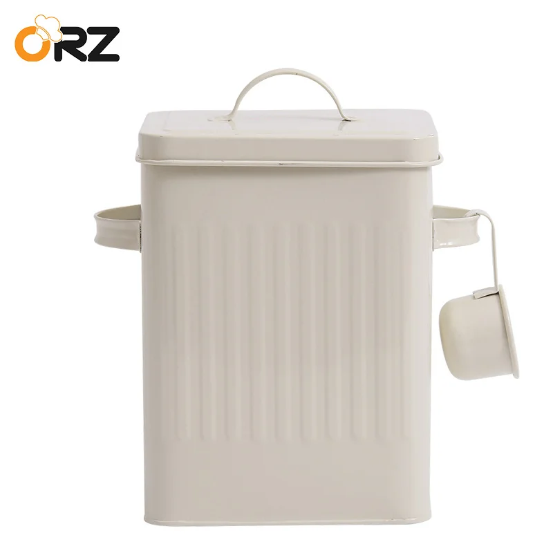 ORZ Железный рисовый баррель прямоугольник 5 кг герметичная мука хранения зерна