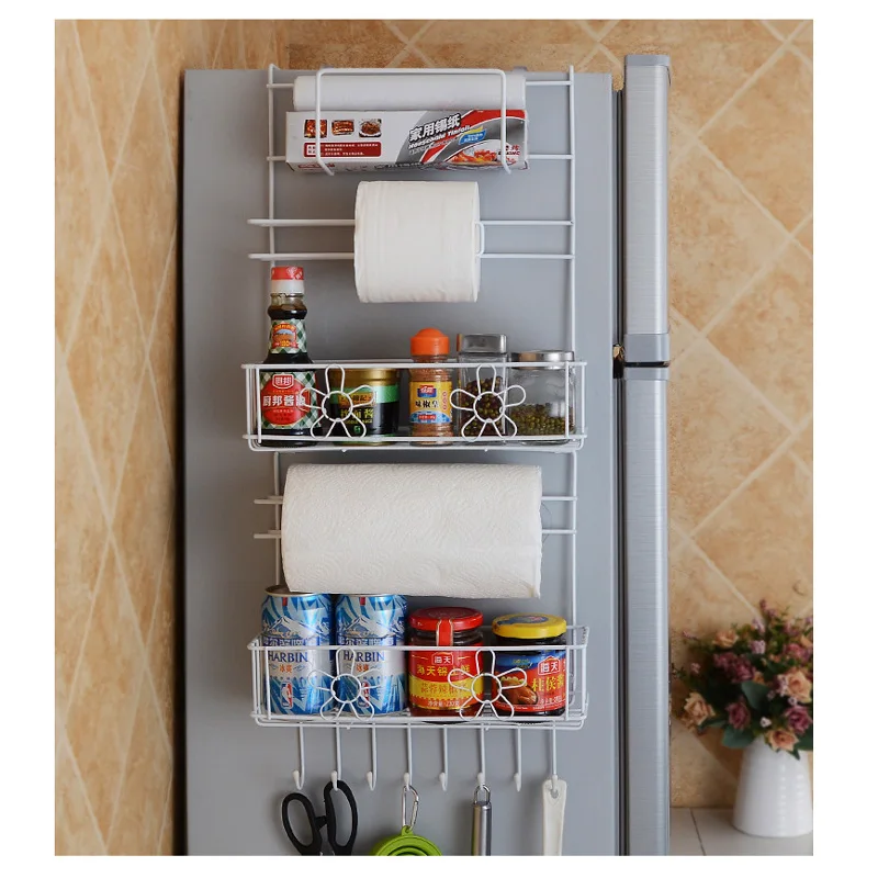 1 pc Kitchen Shelf Refrigerator Side Wall Shelves Towel Hanger Multifunctional Kitchen Supplies Organizer Multi-layer Storage
1 pc Kitchen Shelf Refrigerator Side Wall Shelves Towel Hanger Multifunctional Kitchen Supplies Organizer Multi-layer Storage