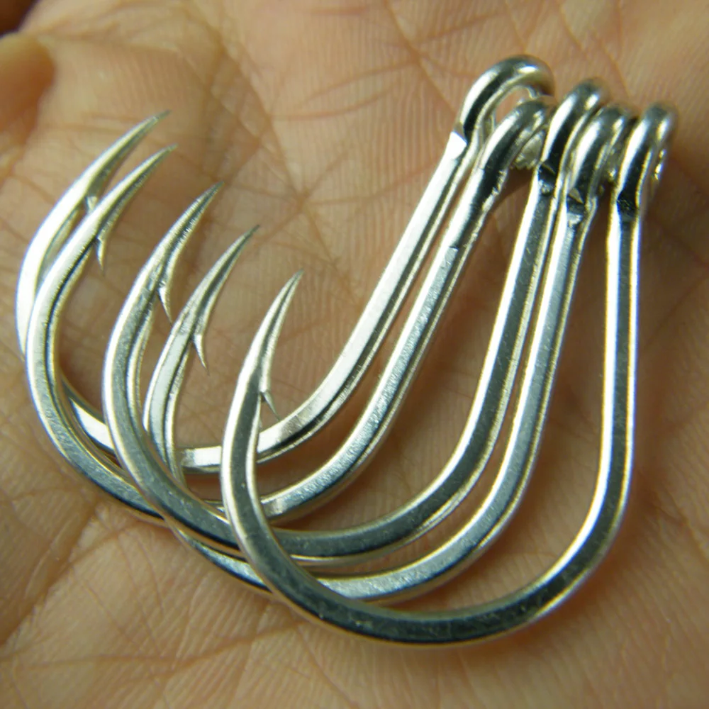 5pcs Ocean Boat Jigging Fishing Hooks Saltwater 9985 #3/0 Silver Big Up Eye Sharp Point Barbed JIg Hook Sea Bass Fishing Tackle
5pcs Ocean Boat Jigging Fishing Hooks Saltwater 9985 #3/0 Silver Big Up Eye Sharp Point Barbed JIg Hook Sea Bass Fishing Tackle