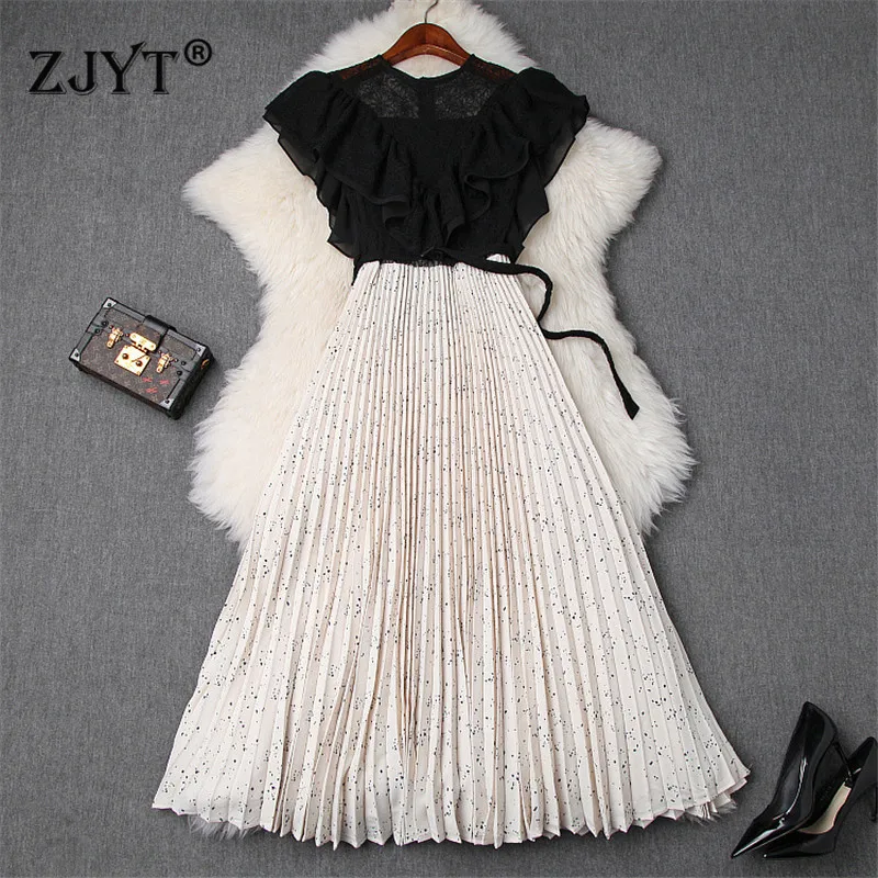 Brand Fashion New Runway Designer Summer Dress Women 2019 Sleeveless Ruffles Lace Patchwork Print Pleated Chiffon Dresses Party
Brand Fashion New Runway Designer Summer Dress Women 2019 Sleeveless Ruffles Lace Patchwork Print Pleated Chiffon Dresses Party