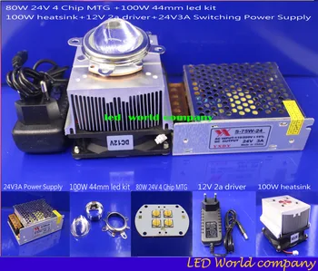 Free Shipping 80W 24V 4 Chip MTG +100W 44mm lens kit+100W heatsink+12V 2a driver+24V 3A Switching Power Supply led DIY kit
Free Shipping 80W 24V 4 Chip MTG +100W 44mm lens kit+100W heatsink+12V 2a driver+24V 3A Switching Power Supply led DIY kit