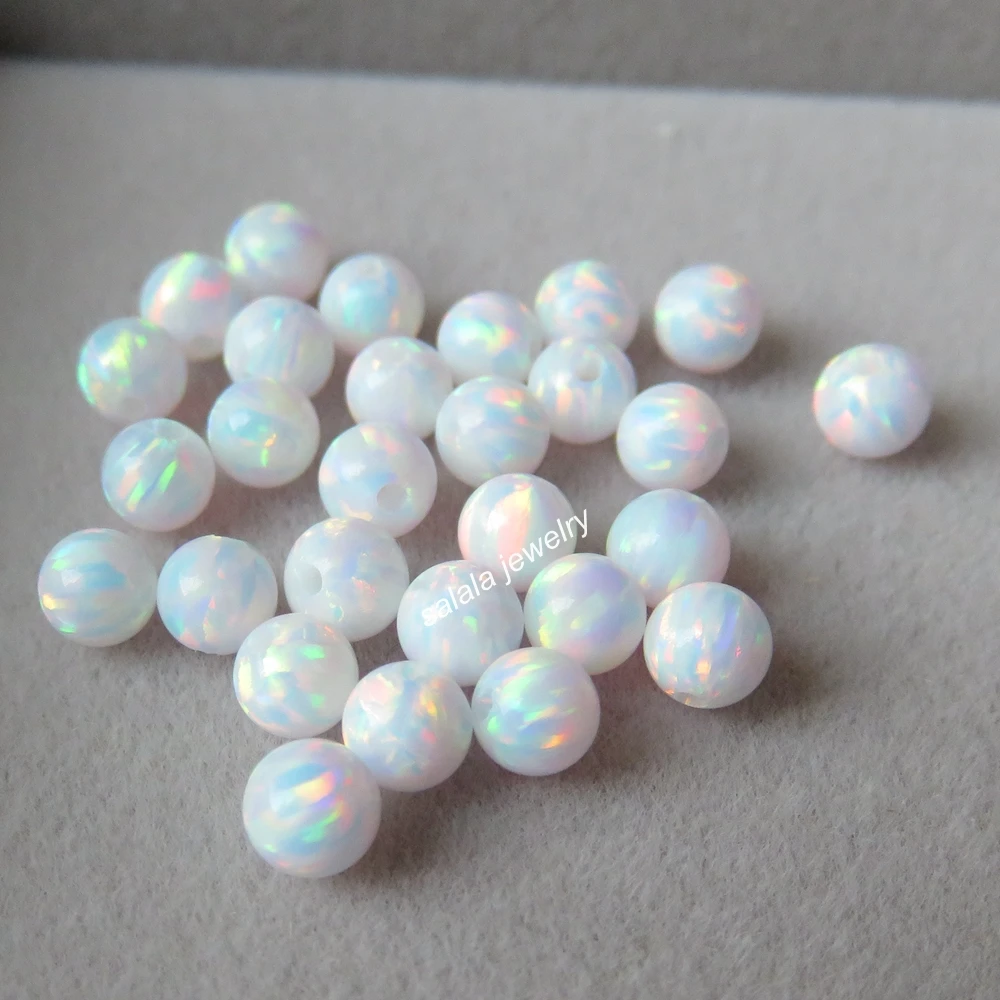 Pink White 4mm OPAL ROUND BEAD LOTS Light and Dark Blue Light and Dark Green