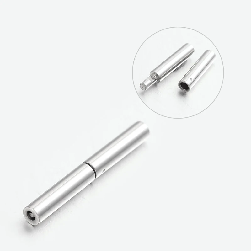 304 Stainless Steel Bayonet Clasps, Column, Stainless Steel Color, 21x2.5mm, Hole: 1.5mm
304 Stainless Steel Bayonet Clasps, Column, Stainless Steel Color, 21x2.5mm, Hole: 1.5mm