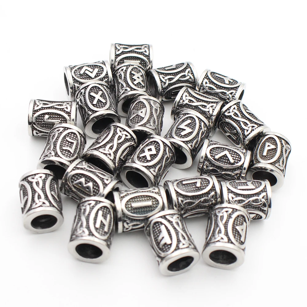 24pcs/set 8.21mm Big Hole 316l Stainless Steel Vintage Viking Runes Cylinder Beads Charms For Bracelet DIY Jewelry Making
24pcs/set 8.21mm Big Hole 316l Stainless Steel Vintage Viking Runes Cylinder Beads Charms For Bracelet DIY Jewelry Making