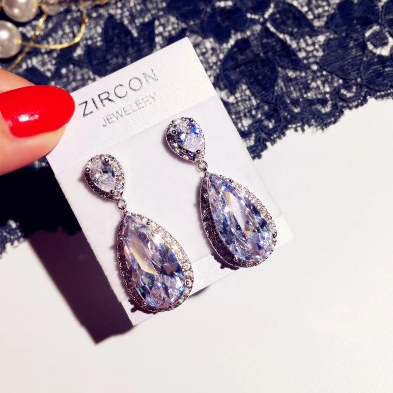 Vecalon Big Water Drop Dangle earring 6ct AAAAA Cz Real 925 Sterling silver Party wedding Drop Earrings for women Bridal Jewelry
Vecalon Big Water Drop Dangle earring 6ct AAAAA Cz Real 925 Sterling silver Party wedding Drop Earrings for women Bridal Jewelry