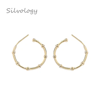 Silvology 925 Sterling Silver Round Bead Bending Circle Stud Earrings Gold Vine Branch Design Female Earrings 925 Silver Jewelry
Silvology 925 Sterling Silver Round Bead Bending Circle Stud Earrings Gold Vine Branch Design Female Earrings 925 Silver Jewelry