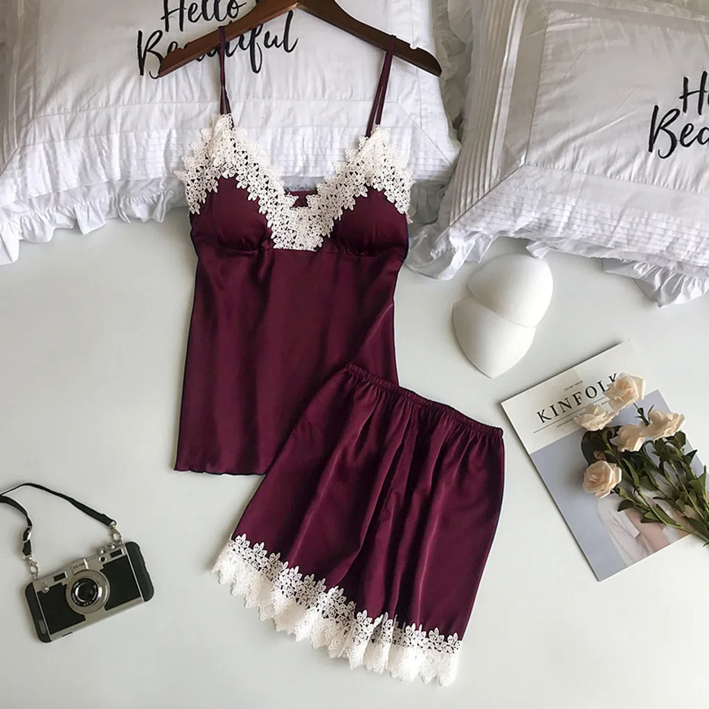 2PC Set Women Sexy Lace Lingerie Nightwear Underwear Babydoll Short Sleepwear Satin pajamas Pants Set pyjama femme Dropshipping
2PC Set Women Sexy Lace Lingerie Nightwear Underwear Babydoll Short Sleepwear Satin pajamas Pants Set pyjama femme Dropshipping