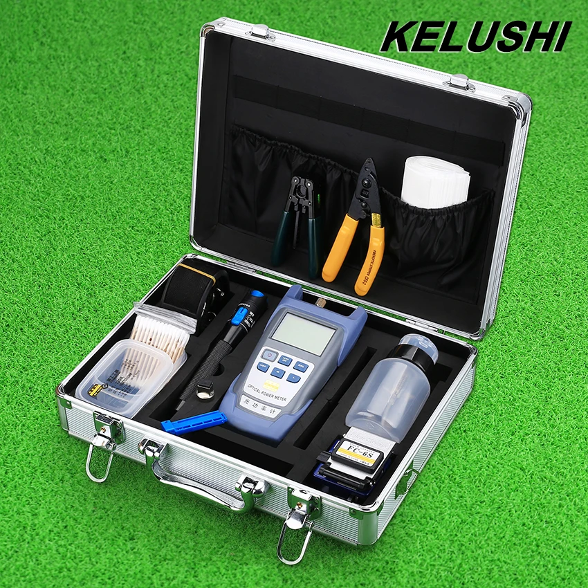 KELUSHI FTTH Fiber Optic Tool Kit with Fibra Optica Power Meter and Visual Fault Locator and Cable Cutter Stripper FC-6S Cleaver
KELUSHI FTTH Fiber Optic Tool Kit with Fibra Optica Power Meter and Visual Fault Locator and Cable Cutter Stripper FC-6S Cleaver