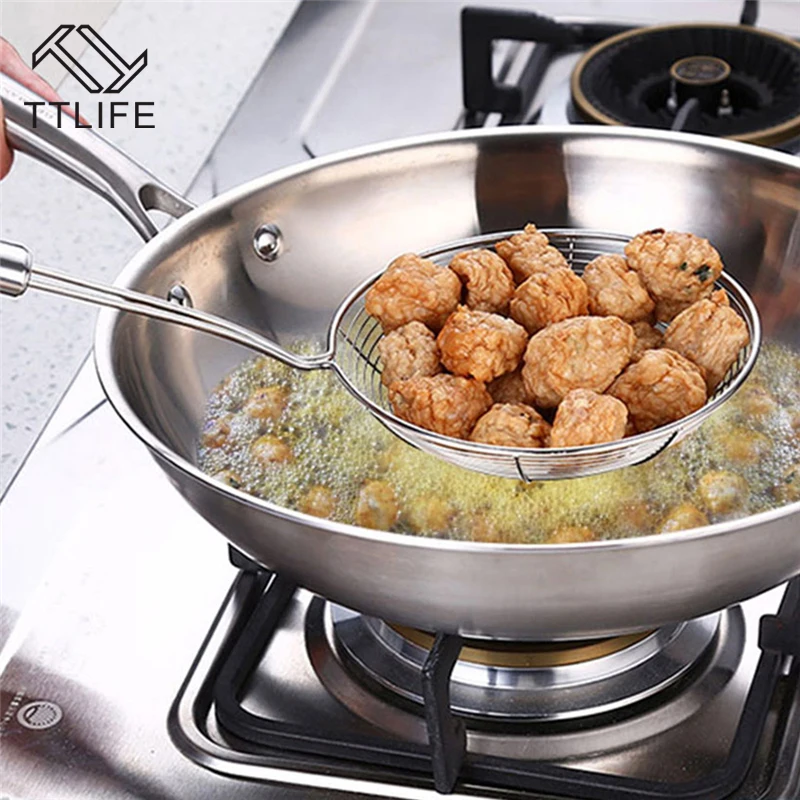 TTLIFE 1pcs Stainless Steel Mesh Strainers Practical Colander Flour Sifter Sieve Cooking Tools Soup Skimmer Kitchen Accessories
TTLIFE 1pcs Stainless Steel Mesh Strainers Practical Colander Flour Sifter Sieve Cooking Tools Soup Skimmer Kitchen Accessories