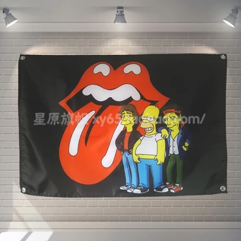

"Rolling Stones" Rock Band Poster Cloth Flag Banners Cafe Gallery Bar Billiards Hall Studio Theme Wall Hanging Decoration