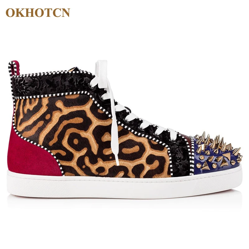 Leopard Patchwork Casual Sneakers Woman Luxury Rivets Round Toe High Top Boots Flat Platform Breathable Brand Shoes Women Plus
Leopard Patchwork Casual Sneakers Woman Luxury Rivets Round Toe High Top Boots Flat Platform Breathable Brand Shoes Women Plus