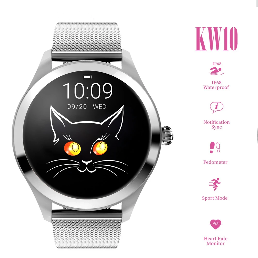 KW10 Smart Watch Women 2019 IP68 Waterproof Heart Rate Monitoring Bluetooth For Android IOS Fitness Bracelet Smartwatch PK KW18
KW10 Smart Watch Women 2019 IP68 Waterproof Heart Rate Monitoring Bluetooth For Android IOS Fitness Bracelet Smartwatch PK KW18