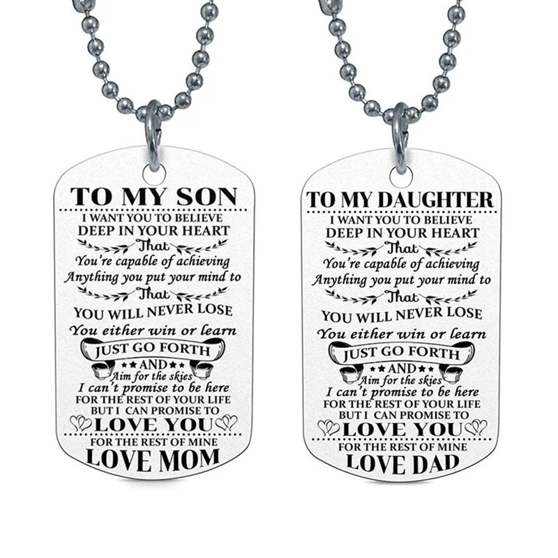 To My Son Daughter NecklacesI Want You To Believe Love Dad Mom Pendant Family Necklace Stainless Steel Jewelry
To My Son Daughter NecklacesI Want You To Believe Love Dad Mom Pendant Family Necklace Stainless Steel Jewelry