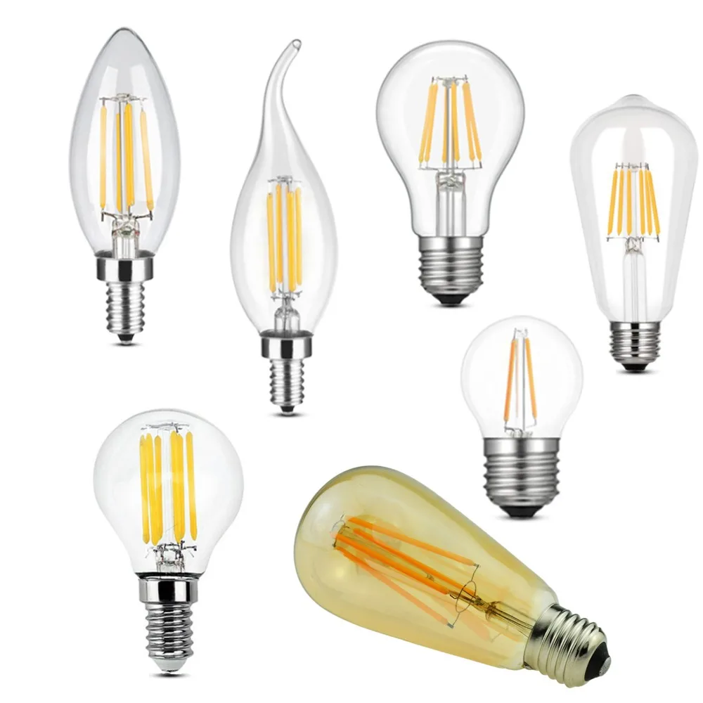 

E12 E27 E14 Dimmable G45 A60 2W 4W 6W 8W LED Bulb Light Edison Retro Vintage Filament Lamps Replace Incandescent lamp 110V 220V