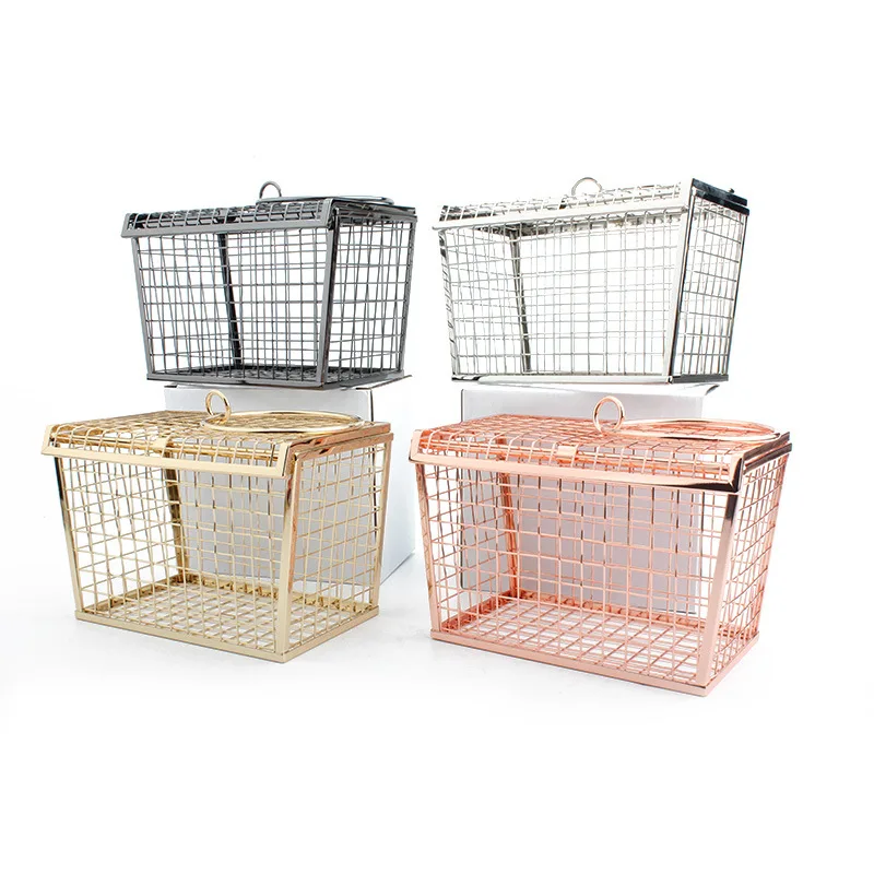 New Arrival Metal Mesh Women Handbag Clutch Evening Bag Wristlet Party Bag Mini Messenger Bag Cage Shape Purse
New Arrival Metal Mesh Women Handbag Clutch Evening Bag Wristlet Party Bag Mini Messenger Bag Cage Shape Purse