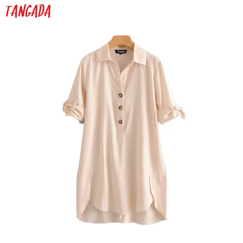Tangada women asymmetric khaki dress turn-down collar bow tie sleeve ladies loose shirt dress vestidos SY184
Tangada women asymmetric khaki dress turn-down collar bow tie sleeve ladies loose shirt dress vestidos SY184