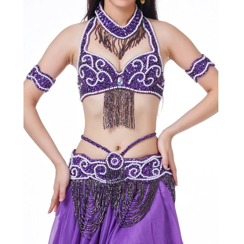 Belly Dance Costumes 5pcs full set beaded bra top+hip belt+necklace+arm bands Professional Dancewear New Arrival SF217
Belly Dance Costumes 5pcs full set beaded bra top+hip belt+necklace+arm bands Professional Dancewear New Arrival SF217