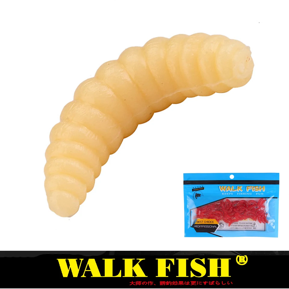 

Walk Fish 50Pcs/Lot 2cm 0.4g Fishing Lures Soft Lure Baits Smell Worms Glow Shrimps Tackle Soft Baits Lifelike Fishy Smell Lures