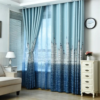 Living Room Window Blackout Blue Curtain Ready Roman Door Curtains on Grommet Tulle for Bedroom Kitchen Castle printed Drapes
Living Room Window Blackout Blue Curtain Ready Roman Door Curtains on Grommet Tulle for Bedroom Kitchen Castle printed Drapes
