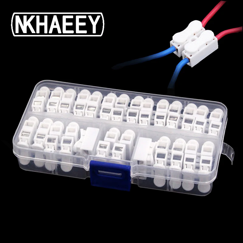 Quick terminal block CH-2 26pcs/BOX Press Connector Electrical Cable Clamp Connectors Wire Terminals Block Spring Connector Wire
Quick terminal block CH-2 26pcs/BOX Press Connector Electrical Cable Clamp Connectors Wire Terminals Block Spring Connector Wire