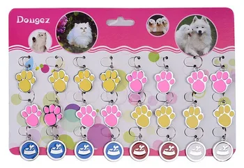 Quevina200pcs/Lot Cute Engraved Paw Design Zinc Aluminium Alloy Pet Dog Necklace Identity Card Pets Collar Ring Tag with Keyring
Quevina200pcs/Lot Cute Engraved Paw Design Zinc Aluminium Alloy Pet Dog Necklace Identity Card Pets Collar Ring Tag with Keyring