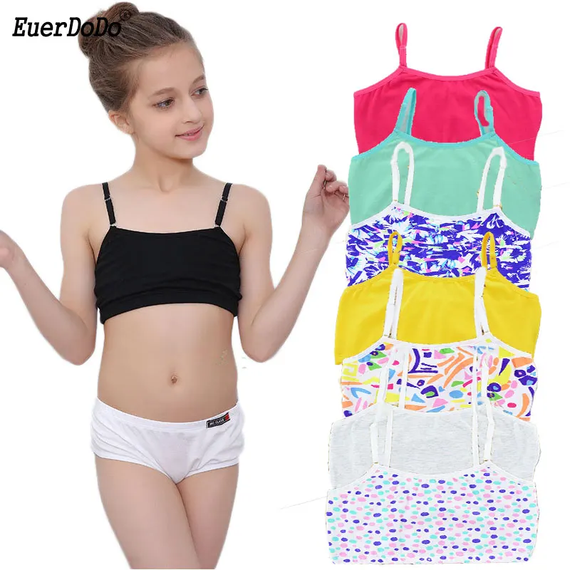 

Summer Tank Tops For Girls Cotton Children Underwear Fashion Girl Undershirt Colored Kids Camisole Teenager Singlets Clothing