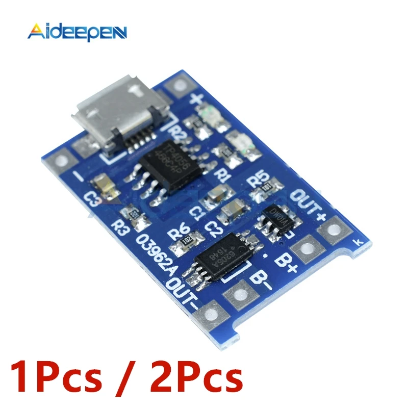 1/2Pcs 5V TENSTAR ROBOT 1A Micro USB 18650 Lithium Battery Charging Board Charger Module+Mic Protection Dual Functions TP4056
1/2Pcs 5V TENSTAR ROBOT 1A Micro USB 18650 Lithium Battery Charging Board Charger Module+Mic Protection Dual Functions TP4056