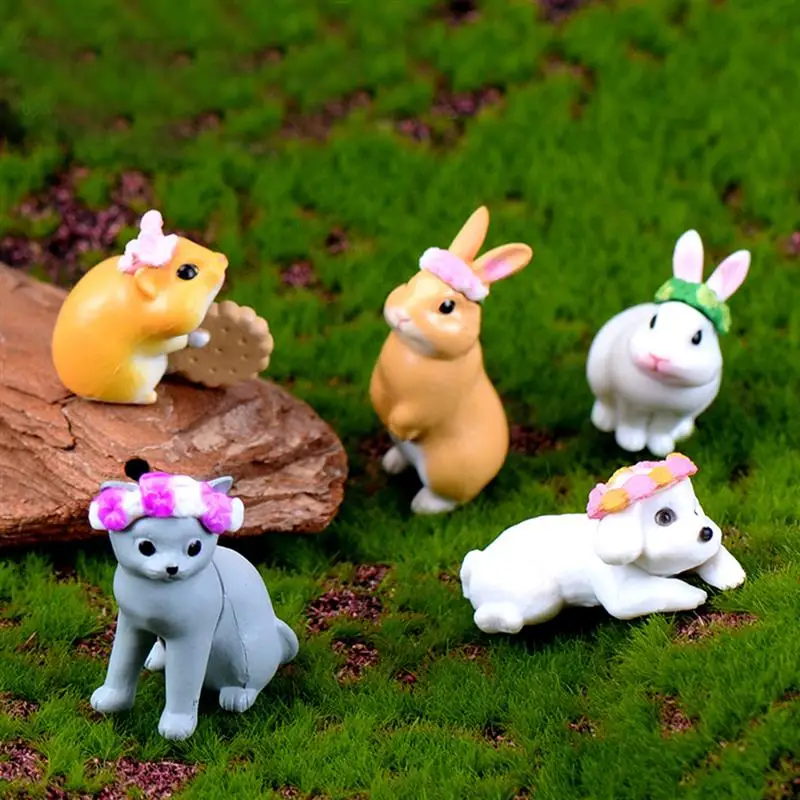New 5pcs/Set Wreath Rabbit Animal Miniatura Dollhouse Home Garden Decoration Mini Toy Miniature Resin Craft Ornaments
New 5pcs/Set Wreath Rabbit Animal Miniatura Dollhouse Home Garden Decoration Mini Toy Miniature Resin Craft Ornaments