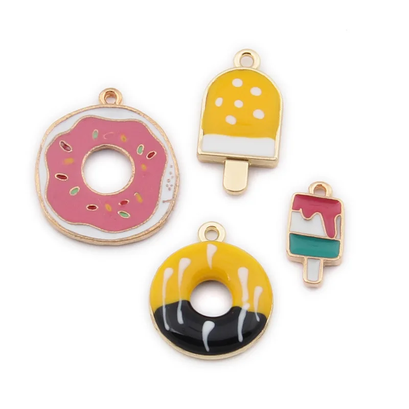 MRHUANG 10pcs/lot popsicle, ice lolly, Donut Enamel Charms Fashion Jewelry Accessories Gold color DIY Craft
MRHUANG 10pcs/lot popsicle, ice lolly, Donut Enamel Charms Fashion Jewelry Accessories Gold color DIY Craft